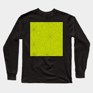 Spiderwebs- acid green Long Sleeve T-Shirt